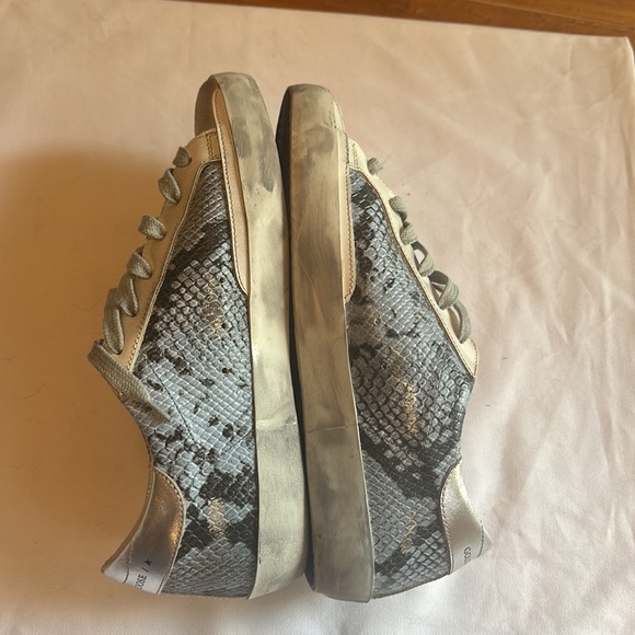 Golden Goose Superstar Size 38, blue snake print with suede - Picture 4 of 6
